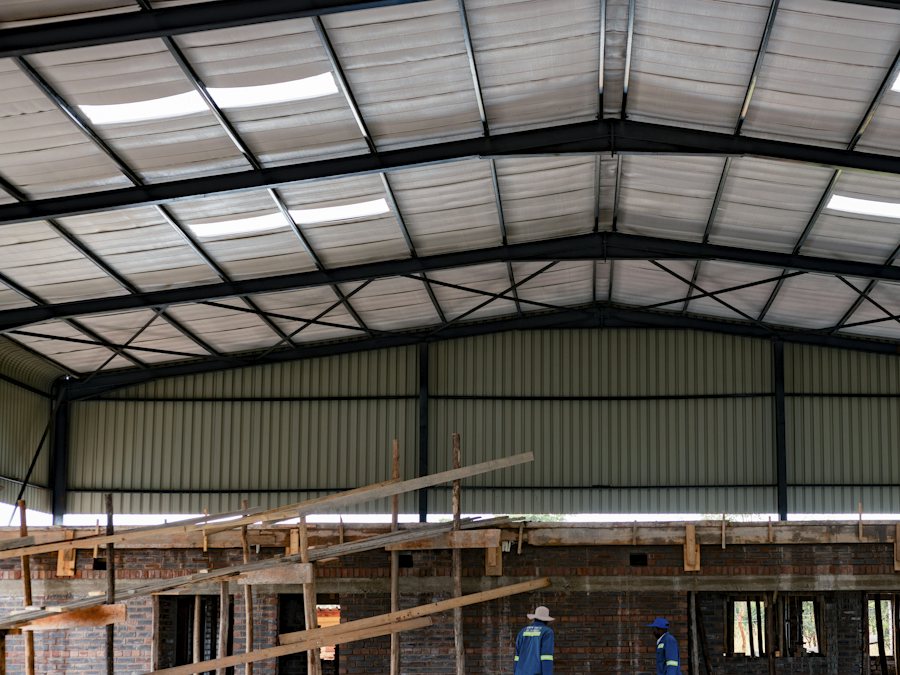 Steel structure under construction